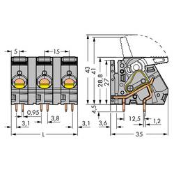 WAGO 2716-258 pružinová svorkovnice 6.00 mm² Pólů 8 šedá 8 ks