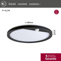 Paulmann Lamina PIR 94664 venkovní nástěnné LED osvětlení s PIR detektorem LED LED 15 W černá