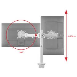 One For All držák na stůl pro monitor Smart Dual white 2 Displej: (s) 33 cm (13) - 81,3 cm (32) černá nastavitelná výška, Sklopný + otočný, nakláněcí