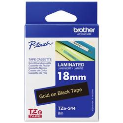 páska do štítkovače Brother TZe, TZ TZe-344 PET Barva pásky: černá Barva písma:zlatá 18 mm 8 m