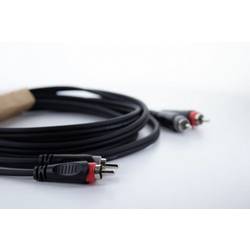 Cordial 14837 jack / cinch audio kabel [2x cinch zástrčka - 2x cinch zástrčka] 3 m černá PVC plášť, dvoužilové vedení