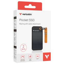 Verbatim Pocket 2 TB, externí SSD disk, USB-C™ (USB 3.2 Gen 2), černá, oranžová