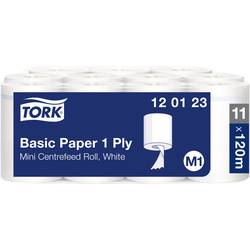 TORK Standardní papírové utěrky v roli odrolování bílé M1, hospodárné čisticí utěrky, 11 × 120 m. 120123