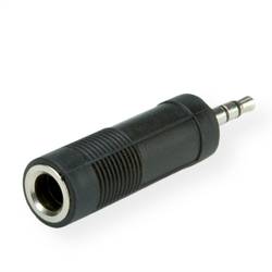Roline 11.09.4443 jack audio kabel [1x jack zástrčka 3,5 mm - 1x jack zásuvka 6,3 mm] černá