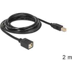 Delock USB kabel USB 2.0 USB-B zástrčka, USB-B zásuvka 2.00 m černá 83427