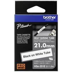 páska nelaminovaná Brother HSe HSE251E Barva pásky: bílá Barva písma:černá 21 mm 1.5 m