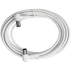 Axing antény kabel [1x anténní zástrčka 75 Ω - 1x anténní zásuvka 75 Ω] 5.00 m 85 dB bílá