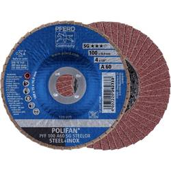 PFERD TOOLS 67606100 PFF 100 A 60 SG STEELOX/16,0 vějířovitý brusný kotouč Průměr 100 mm Ø otvoru 16 mm Zrnitost 60 nerezová ocel, ocel 10 ks