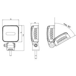 WAS brzdová světla 12 V/DC, 24 V/DC, 36 V/DC, 48 V/DC, 70 V/DC W263 2172 W263 šířka rozsahu osvětlení (š x v x h) 76 x 116 x 36 mm 805 lm