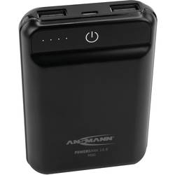 Ansmann PB10.8 mini powerbanka Li-Pol, 10000 mAh, Smart IC, microUSB, USB, černá, Indikátor stavu