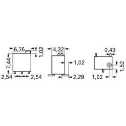 Bourns 3269W-1-103LF cermetový trimr lineární 0.25 W 10 kΩ 4320 ° 4320 ° 1 ks Tape