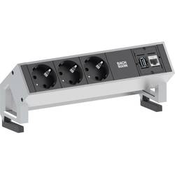 Bachmann 902.501 Zásuvková lišta 3násobný černá, stříbrná DE schuko zástrčka/zásuvky 1 ks