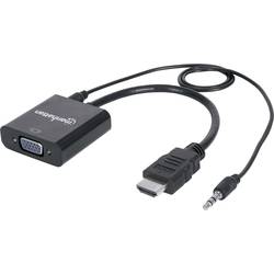 Manhattan 151559 HDMI / jack / VGA adaptér [1x HDMI zástrčka - 1x VGA zásuvka, jack zásuvka 3,5 mm] černá 0.26 m
