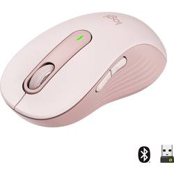 Logitech Signature M650 L optická myš, přenos bezdrátový, Bluetooth®, 5 tlačítko, 4000 dpi, růžová