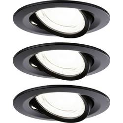 Paulmann 92457 Nova Coin LED vestavné svítidlo, LED, 2.8 W, černá (matná), sada 3 ks