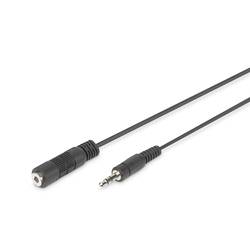 Digitus DB-510200-015-S jack audio kabel [1x jack zástrčka 3,5 mm - 1x jack zásuvka 3,5 mm] 1.50 m černá jednoduché stínění, kulatý