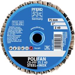 PFERD TOOLS 42719704 CD PFF 75 Z 40 vějířový brusný kotouč Průměr 75 mm Zrnitost 40 Slitina na bázi kobaltu, bronz, titan, měď, mosaz, nerezová ocel, Šedá /