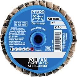 PFERD TOOLS 42719504 CD PFF 50 Z 40 vějířový brusný kotouč Průměr 50 mm Zrnitost 40 Slitina na bázi kobaltu, bronz, titan, měď, mosaz, nerezová ocel, Šedá /