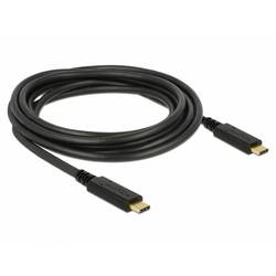 Delock Kabel USB-C USB 2.0 USB-C ® zástrčka, USB-C ® zástrčka 3.00 m černá 83325