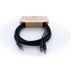 Cordial 14854 jack / cinch audio Y adaptér [1x jack zástrčka 3,5 mm - 2x cinch zástrčka] 1 m černá PVC plášť, dvoužilové vedení