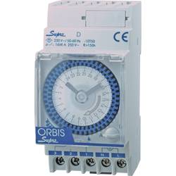 ORBIS Zeitschalttechnik SUPRA D 230 V časovač na DIN lištu, OB290132N, analogový, 1 x přepínač