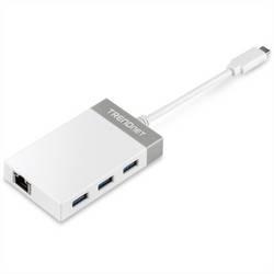 TrendNet TUC-ETGH3 3 porty USB kombinovaný hub šedá