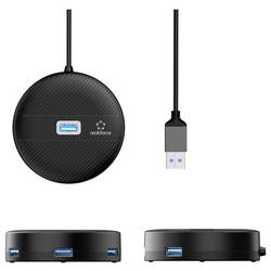 Renkforce RF-6266640 USB Hub 4 porty USB-A USB 3.0 5 GBit/s černá (matná) RF-USBH-400