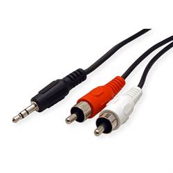 Roline 11.09.4341 jack audio kabel [1x jack zástrčka 3,5 mm - 2x cinch zástrčka] 1.50 m černá stíněný
