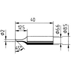 Ersa 0832FDLF pájecí hrot zkosený Velikost hrotů 2 mm Obsah 1 ks