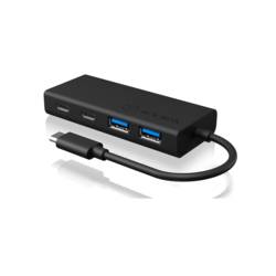 ICY BOX 60511 USB Hub 4 porty USB-A USB 3.0 5 GBit/s s konektorem USB C černá IB-HUB1426-CPD, USB 3.0 Type-C® Hub zu 2x Type-C® und 2x Type-A USB Anschlüssen