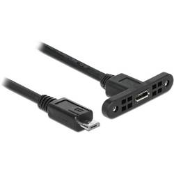 Delock USB kabel USB 2.0 USB Micro-B zástrčka, USB Micro-B zásuvka 0.25 m černá 85245
