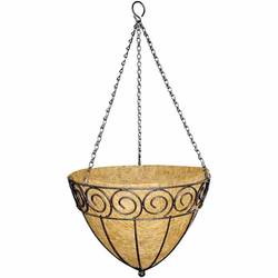 Siena Garden Cone Design J58089 Závěsný košík ocel, Kokos černá, přírodní