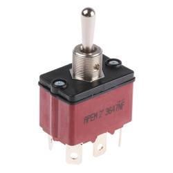 APEM 3647NF/2 3647NF/2 páčkový spínač 250 V/AC 6 A 2x (zap)/vyp/(zap) bez aretace/0/bez aretace 1 ks