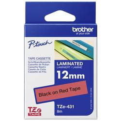 páska do štítkovače Brother TZe, TZ TZe-431 plast Barva pásky: červená Barva písma:černá 12 mm 8 m