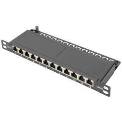 Digitus DN-91612S-SL-EA 12 portů patch panel 254 mm (10) 0.5 U černá osazený