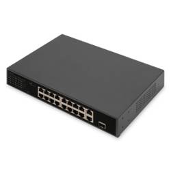 Digitus DN-95355 síťový switch, 16 portů, 10 / 100 MBit/s, funkce PoE