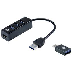 Conceptronic HUBBIES04B USB Hub 4 porty USB-A USB 3.1 Gen1 5 GBit/s černá HUBBIES04B