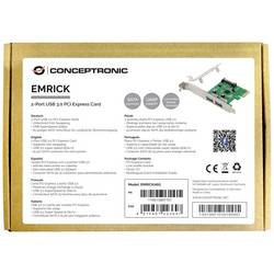Conceptronic EMRICK 2-Port USB 3.2 Gen 2 PCI-Express-Karte karta PCI-Express USB 3.2 (Gen 1x1) PCIe