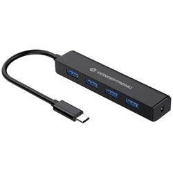 Conceptronic CTC4USB3 USB Hub 4 porty USB-A USB 3.1 Gen1 5 GBit/s s konektorem USB C černá CTC4USB3