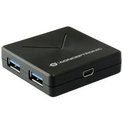 Conceptronic HUBBIES02B USB Hub 4 porty USB-A USB 3.1 Gen1 5 GBit/s černá HUBBIES02B