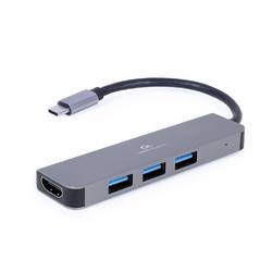 Gembird A-CM-COMBO2-01 USB-C® (USB 3.1) Multiport hub šedá