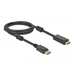 Delock DisplayPort / HDMI kabel Konektor DisplayPort, Zástrčka HDMI-A 2 m černá 85956 pozlacené kontakty, 4K UHD Kabel DisplayPort