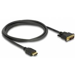 Delock HDMI / DVI kabel Zástrčka HDMI-A, DVI-D 24+1pol. Zástrčka 1.5 m černá 85653 třížilový stíněný, pozlacené kontakty HDMI kabel
