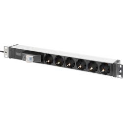 Digitus DN-95417 19 palec zásuvková lišta pro datové skříně 1 U zásuvka s ochranným kontaktem stříbrnočerná, stříbrná, černá