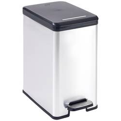 Curver DECO Bin 240639 odpadkový koš, 25 l, (š x v x h) 250 x 450 x 420 mm, stříbrná, černá, 1 ks