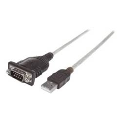 Manhattan USB, sériový kabelový adaptér [1x USB 1.1 zástrčka A - 1x D-SUB zástrčka 9pólová] 151856 45.00 cm pozlacené kontakty