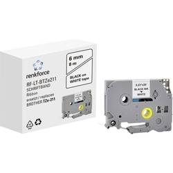 páska do štítkovače Renkforce RF-LT-BTZe211 kompatibilní náhradní Brother TZe-211 6 mm Barva pásky: bílá Barva písma: černá 8 m