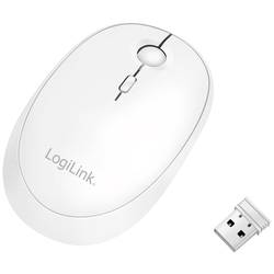 LogiLink ID0205 optická drátová myš, Bluetooth®, bezdrátový, 1600 dpi, bílá