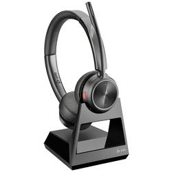 HP Poly Savi 7220 Stereo DECT Headset otevřená (On Ear) DECT stereo černá regulace hlasitosti, Vypnutí zvuku mikrofonu Počítače