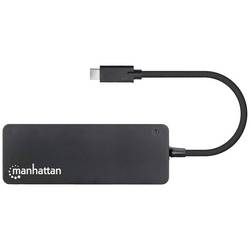Manhattan 164924 USB Hub 3 + 1 port USB-A USB 3.2 Gen1 5 GBit/s s konektorem USB C černá 164924